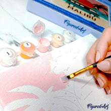 Laden Sie das Bild in den Galerie-Viewer, Mini Malen nach Zahlen mit Rahmen - Flamingo Abstrakt Pop Art
