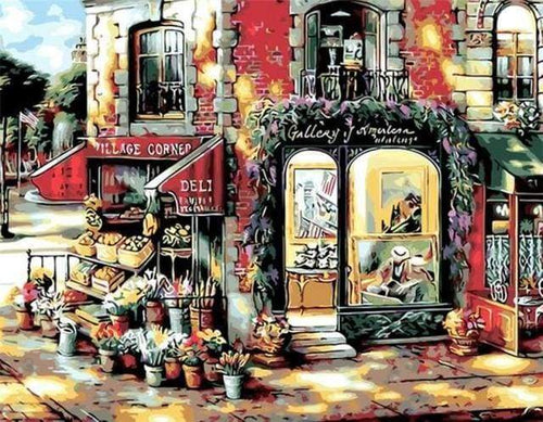 Malen nach Zahlen fŸr Erwachsene |ÊKleiner Blumenladen | Figured'Art