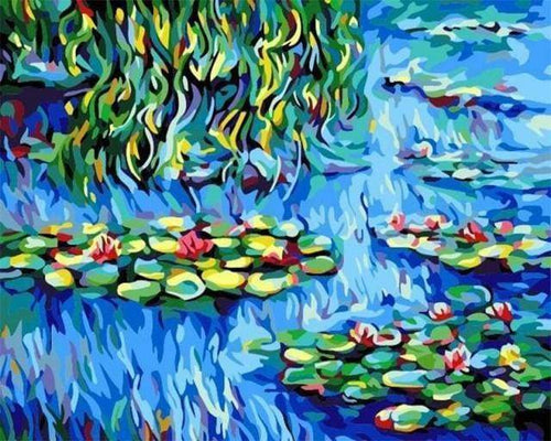 Malen nach Zahlen fŸr Erwachsene |ÊLilien am Ufer | Figured'Art