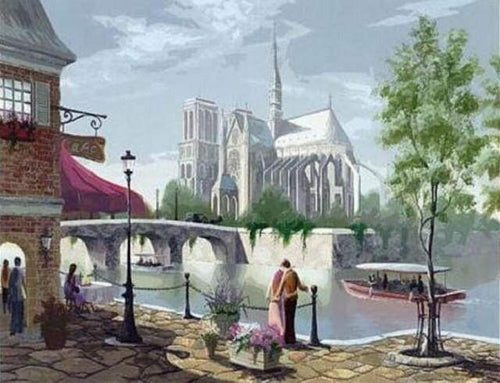 Malen nach Zahlen fŸr Erwachsene |ÊNotre Dame und Verliebte | Figured'Art