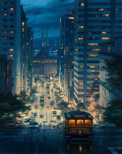 Malen nach Zahlen fŸr Erwachsene |ÊNacht in der Stadt | Figured'Art