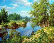 Laden Sie das Bild in den Galerie-Viewer, Malen nach Zahlen fŸr Erwachsene |ÊLandschaft mit Fluss | Figured&#39;Art
