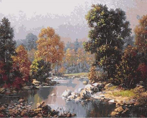 Malen nach Zahlen Erwachsene Waldlandschaft Figured'Art