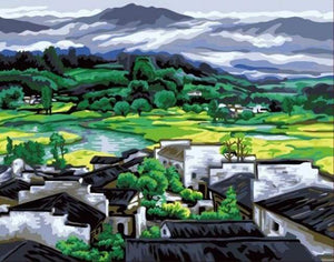 Malen nach Zahlen fŸr Erwachsene |ÊDunkle Landschaft | Figured'Art