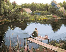 Laden Sie das Bild in den Galerie-Viewer, Malen nach Zahlen fŸr Erwachsene |ÊFischer auf dem Fluss | Figured&#39;Art