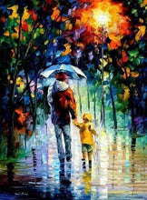 Laden Sie das Bild in den Galerie-Viewer, Malen nach Zahlen fŸr Erwachsene |ÊVater und Sohn im Regen | Figured&#39;Art