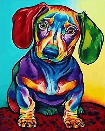 Malen nach Zahlen fŸr Erwachsene |ÊKleiner bunter Hund | Figured'Art