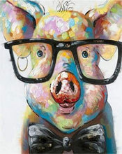 Laden Sie das Bild in den Galerie-Viewer, Malen nach Zahlen fŸr Erwachsene |ÊSchweinchen mit Brille | Figured&#39;Art