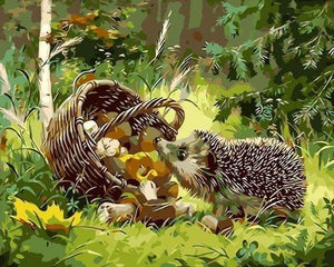 Malen nach Zahlen fŸr Erwachsene |ÊKleiner hungriger Igel | Figured'Art