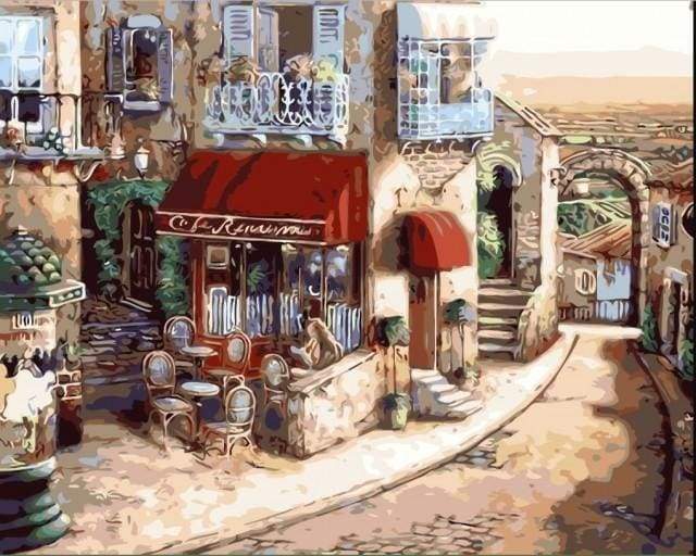 Malen nach Zahlen fŸr Erwachsene |ÊKleines altes Dorf | Figured'Art