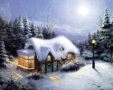 Laden Sie das Bild in den Galerie-Viewer, Malen nach Zahlen fŸr Erwachsene |ÊKleines Haus im Winter | Figured&#39;Art