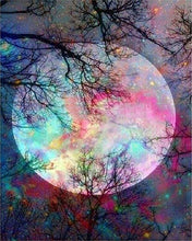 Laden Sie das Bild in den Galerie-Viewer, Malen nach Zahlen fŸr Erwachsene |ÊVollmond mit bunten Farben | Figured&#39;Art