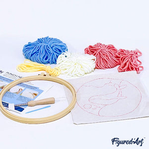 Punch Needle Mädchen mit der Perle