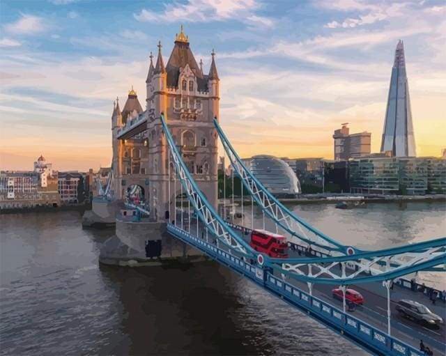 Malen nach Zahlen Erwachsene London Bridge Figured'Art