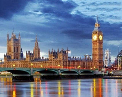 Malen nach Zahlen fŸr Erwachsene |ÊLondon Bridge bei Nacht | Figured'Art