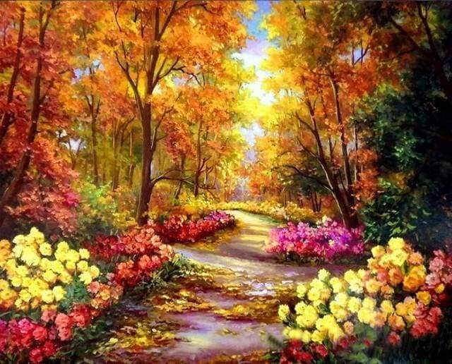 Malen nach Zahlen Erwachsene Spaziergang im Wald Figured'Art