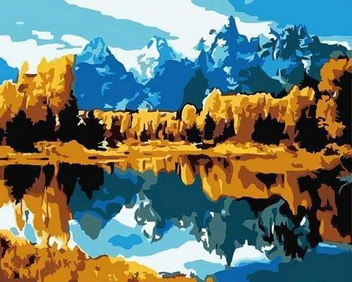 Malen nach Zahlen fŸr Erwachsene |ÊWasserspiegelung | Figured'Art