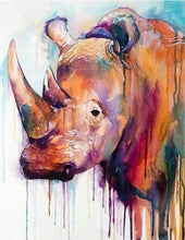 Laden Sie das Bild in den Galerie-Viewer, Malen nach Zahlen fŸr Erwachsene |ÊNashorn abstrakt | Figured&#39;Art