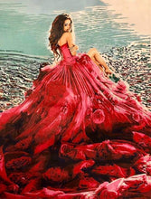 Laden Sie das Bild in den Galerie-Viewer, Malen nach Zahlen fŸr Erwachsene |ÊRotes Kleid | Figured&#39;Art