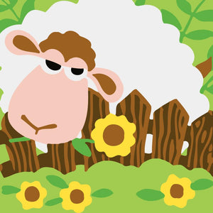 Malen nach Zahlen für Kinder | Schaf und Sonnenblumen | Figured'Art