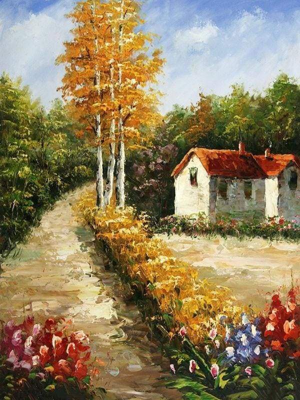 Malen nach Zahlen fŸr Erwachsene |ÊPfad im Frühling | Figured'Art