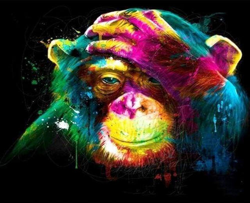 Malen nach Zahlen fŸr Erwachsene |ÊBunter Affe | Figured'Art