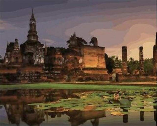 Malen nach Zahlen fŸr Erwachsene |ÊTempel in Thailand | Figured'Art