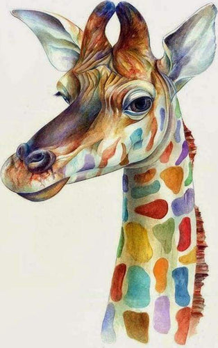 Malen nach Zahlen fŸr Erwachsene |ÊBunter Giraffenkopf | Figured'Art