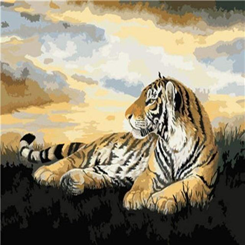 Malen nach Zahlen fŸr Erwachsene |ÊLiegender Tiger | Figured'Art