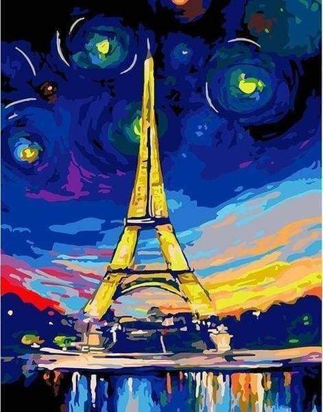 Malen nach Zahlen fŸr Erwachsene |ÊFarbiger Eiffelturm | Figured'Art