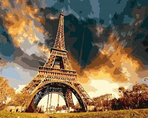 Malen nach Zahlen fŸr Erwachsene |ÊEiffelturm im Sturm | Figured'Art