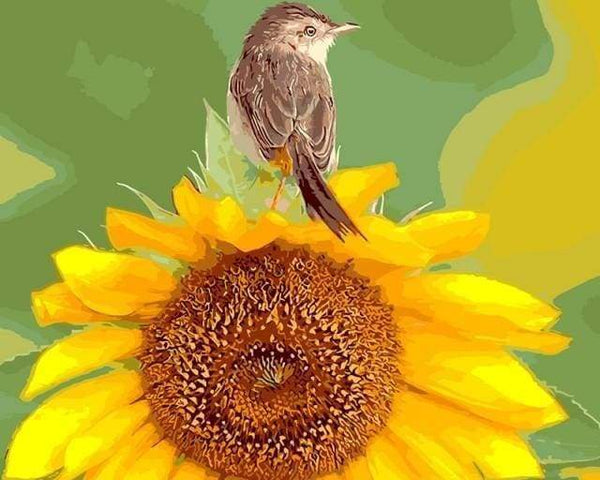 Yeesam Art Malen Nach Zahlen – Sonnenblumen & Vögel, 40,6 X 50,8 Cm Leinwand, DIY Set