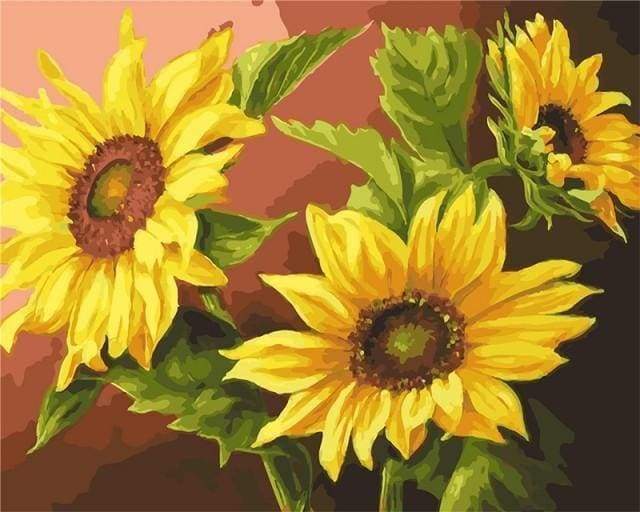 Malen nach Zahlen fŸr Erwachsene |ÊBlühende Sonnenblumen | Figured'Art