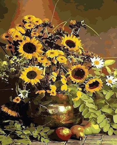 Malen nach Zahlen fŸr Erwachsene |ÊSonnenblumen und Früchte | Figured'Art