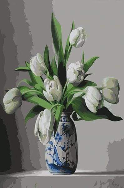 Malen nach Zahlen fŸr Erwachsene |ÊWeiße Tulpen | Figured'Art