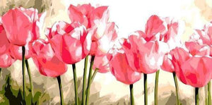 Malen nach Zahlen fŸr Erwachsene |ÊRoserote Tulpen | Figured'Art