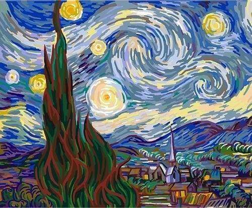 Malen nach Zahlen Sternennacht Van Gogh Figured Art
