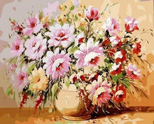 Laden Sie das Bild in den Galerie-Viewer, Malen nach Zahlen fŸr Erwachsene |ÊGelbe Vase und schöner Blumenstrauß | Figured&#39;Art