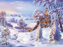 Laden Sie das Bild in den Galerie-Viewer, Malen nach Zahlen fŸr Erwachsene |ÊDorf im Winter | Figured&#39;Art