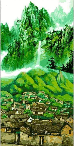 Malen nach Zahlen fŸr Erwachsene |ÊDorf und Wald | Figured'Art