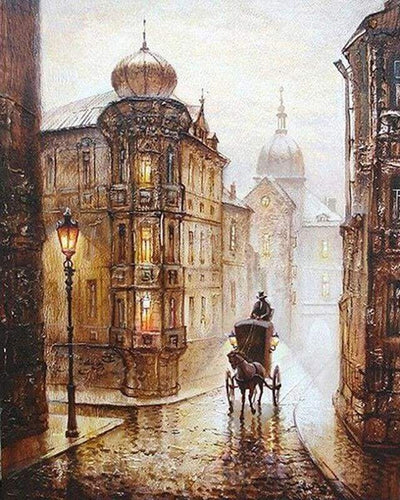 Malen nach Zahlen fŸr Erwachsene |ÊStadt des alten Europa | Figured'Art