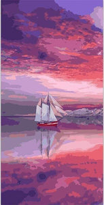 Malen nach Zahlen fŸr Erwachsene |ÊSegelboot rotes Meer | Figured'Art