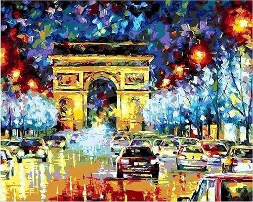 Malen nach Zahlen fŸr Erwachsene |ÊFahrzeuge in der Nacht in Paris | Figured'Art