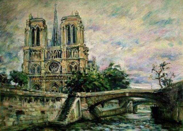 Malen nach Zahlen fŸr Erwachsene |ÊBlick auf Notre Dame und die Brücke | Figured'Art