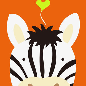 Malen nach Zahlen für Kinder | Zebra mit Blatt | Figured'Art
