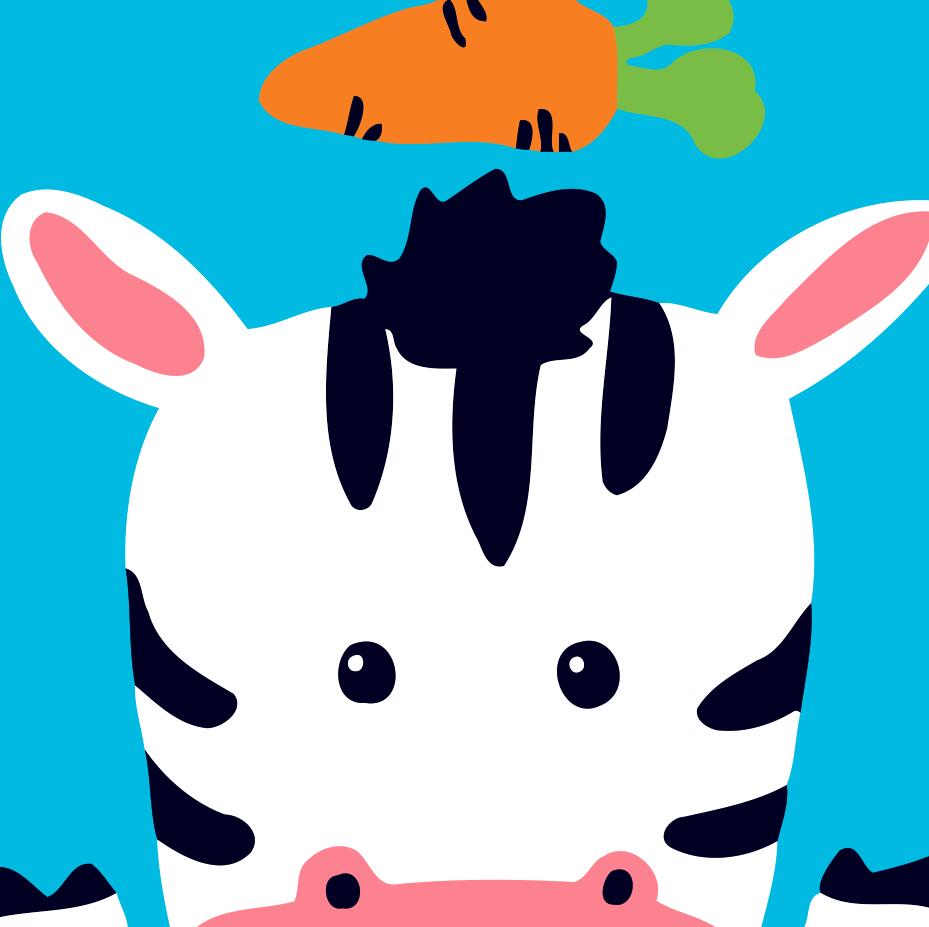 Malen nach Zahlen für Kinder | Zebra mit Karotte | Figured'Art