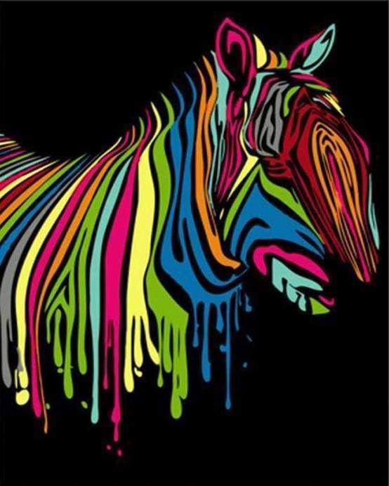 Malen nach Zahlen fŸr Erwachsene |ÊBuntes Zebra 2 | Figured'Art